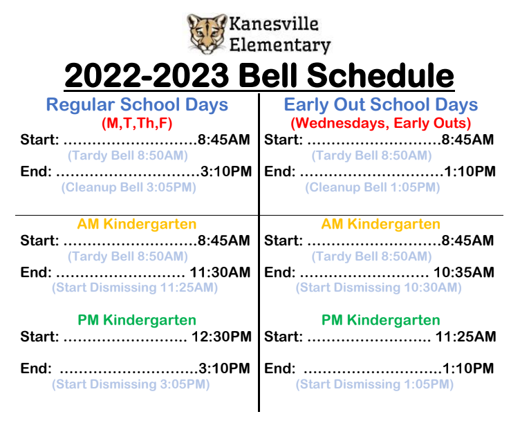 Bell Schedule Parent Meny